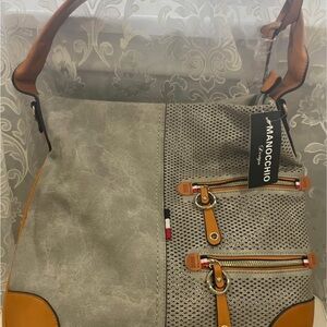 Gray and Tan Women's Bag